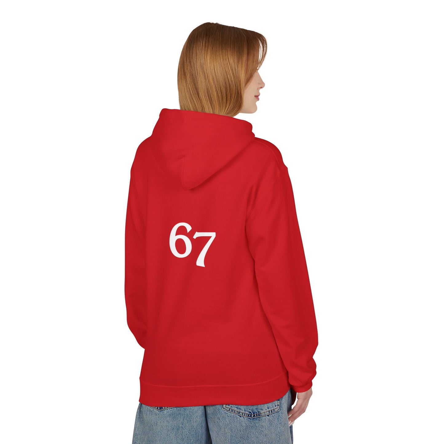 67 Cozy Unisex Midweight Softstyle Fleece Hoodie | Perfect for Fall, Gift for Friends, Casual Wear, Relaxing at Home, Trendy Layer