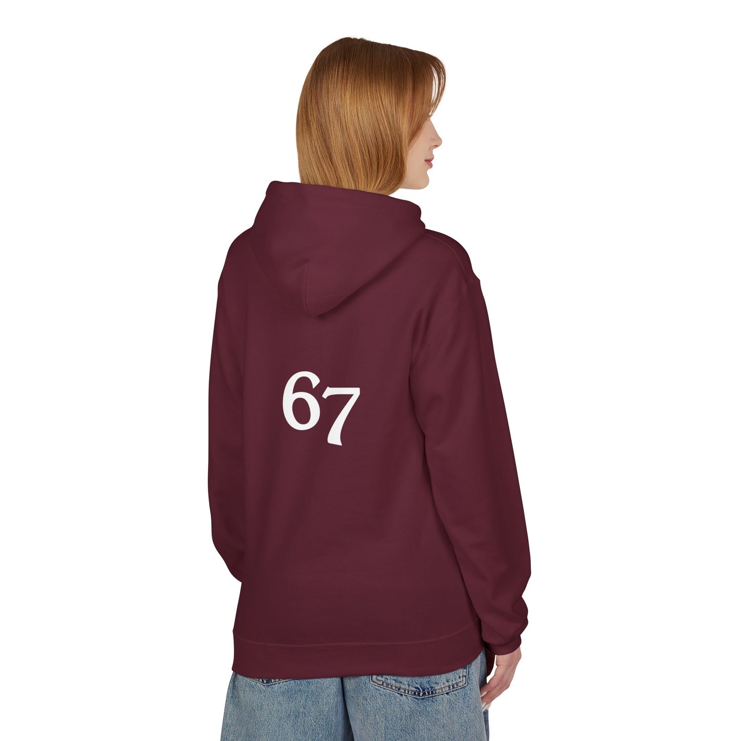67 Cozy Unisex Midweight Softstyle Fleece Hoodie | Perfect for Fall, Gift for Friends, Casual Wear, Relaxing at Home, Trendy Layer