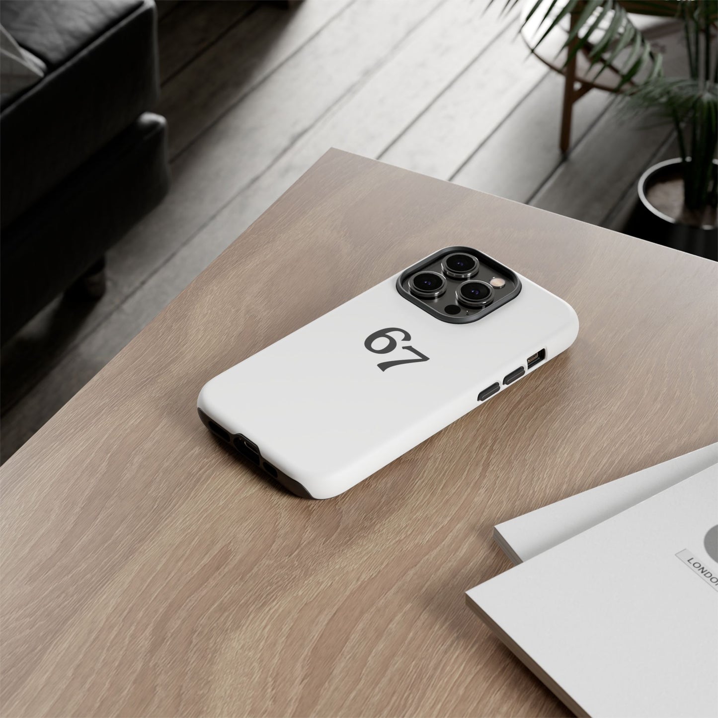 67 Phone Case, Protective Phone Cover, Customizable Tech Accessory, Unique Gift for Him or Her, Modern Minimalist Design